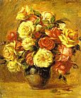 Pierre Auguste Renoir Canvas Paintings - Bouquet of Roses (Bouquet de roses)